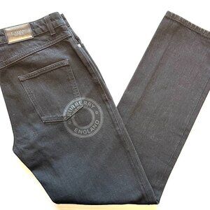 BURBERRY Mid-Rise Straight Leg Denim Pants With Roundel Logo In Black - Size 26